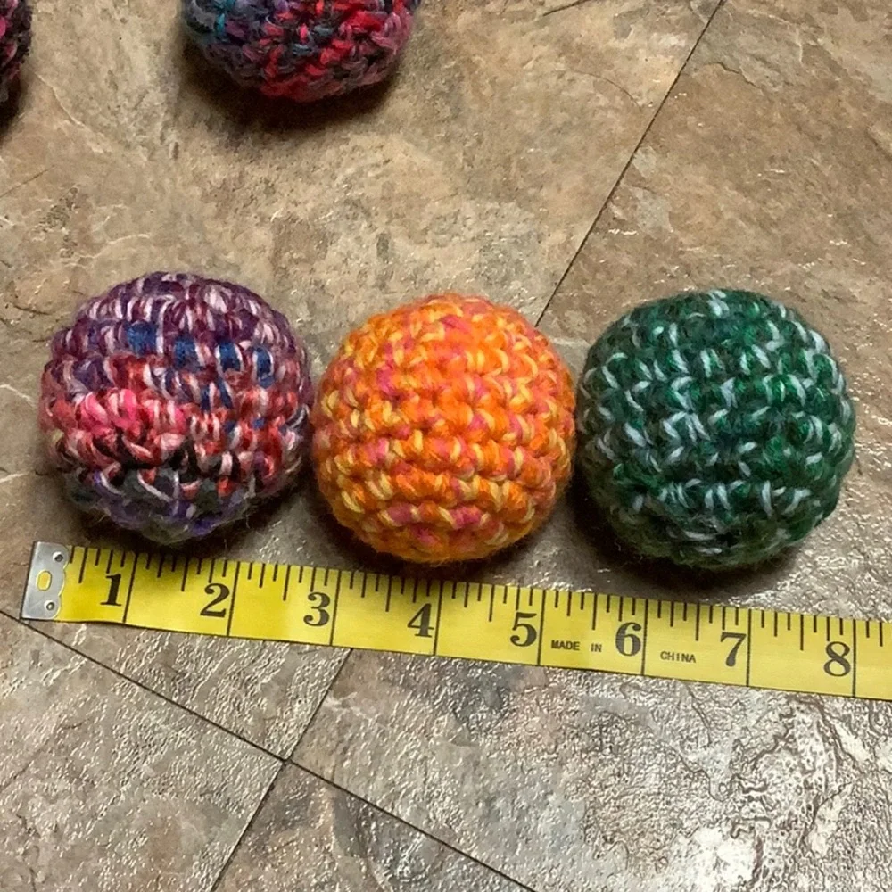 (3) Crocheted scrap balls